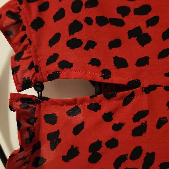 Printed ruffle high neck blouse - Picture 4 of 7